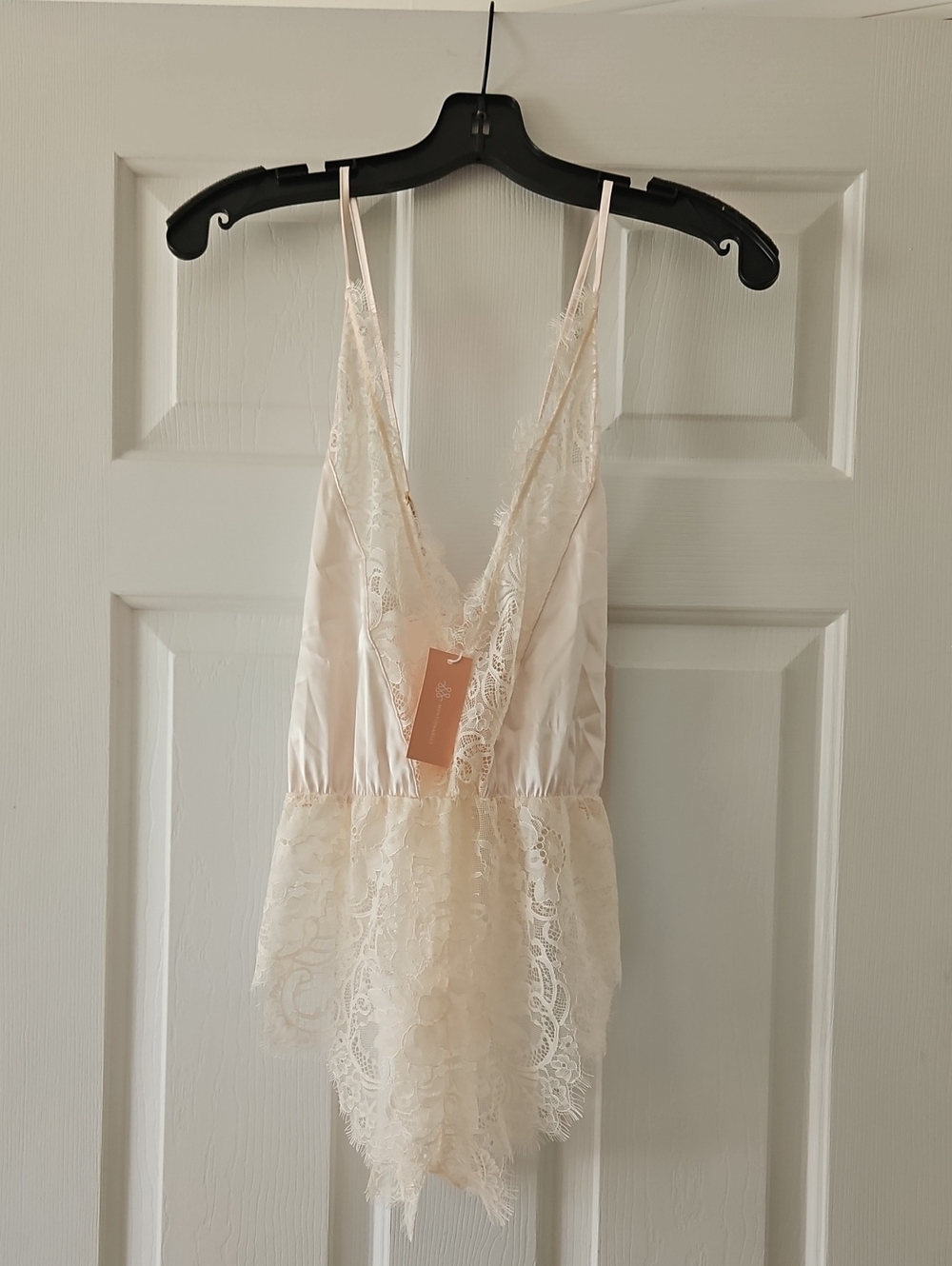 NWT Mentionables Satin Lace Romper